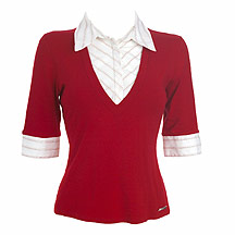 3/4 sleeved mock shirt top