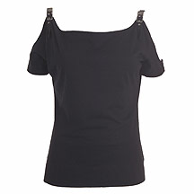 Black buckle shoulder top