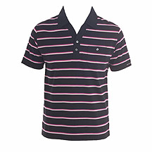 Black stripe polo top