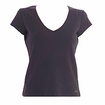 Chocolate short sleeve jersey top