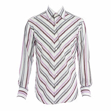 John by John Richmond Pink/grey diagonal stripe shirt