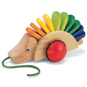 PINTOY Wooden Pull Along Hedgehog