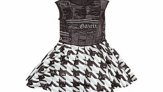 John Galliano 10yrs girls black chiffon trim dress