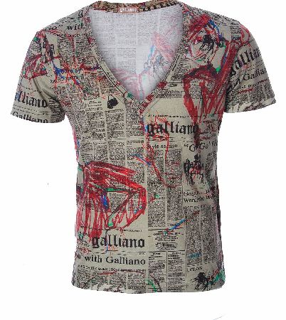 John Galliano Gazette Print T Shirt