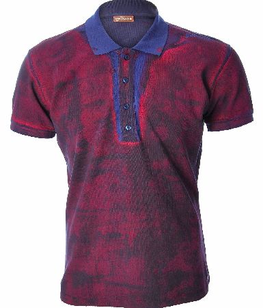 John Galliano Wash Print Polo T Shirt