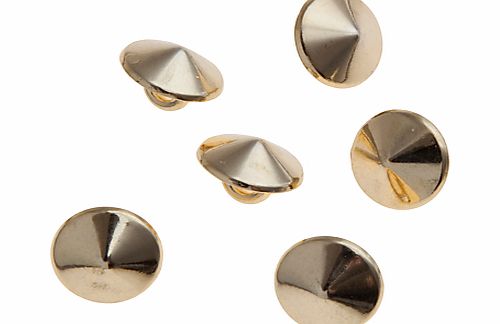 John Lewis 11mm Round Studs, Pack of 6, Gold