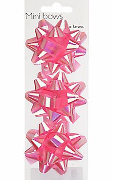 John Lewis 3 Mini Bows, Baby Pink