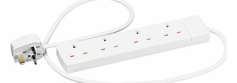 John Lewis 4 Gang Extension Lead, 2 Metre