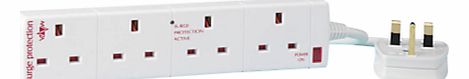 John Lewis 4 Gang Extension Lead with Surge