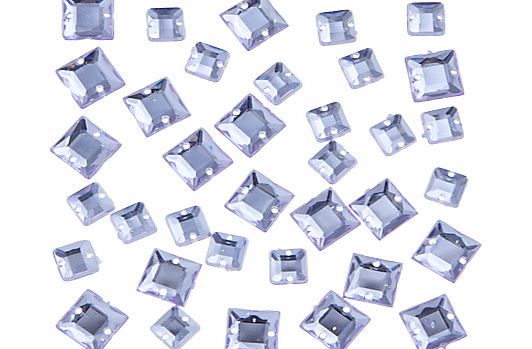 John Lewis 6mm and 8mm Square Diamante Gems