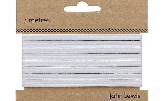 John Lewis 8 Corded Elastic, White