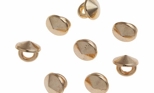 John Lewis 8mm Round Studs, Pack of 8, Gold