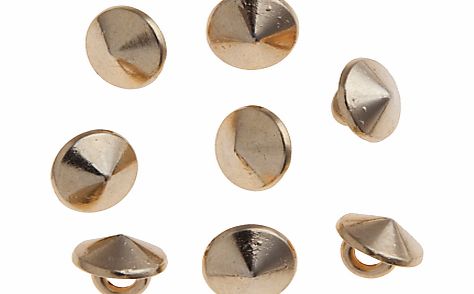 John Lewis 9mm Round Stud, Pack of 8, Gold