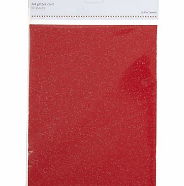 John Lewis A4 Christmas Glitter Card, Pack of 10