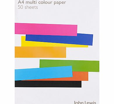 John Lewis A4 Paper, Multi, 50 Sheets