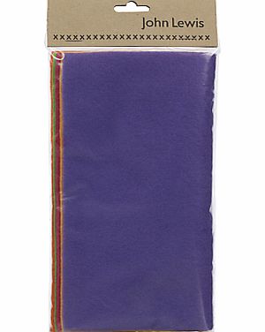 John Lewis Acrylic Felt Squares, Pack of 5