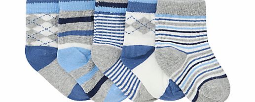 John Lewis Argyle Socks, Pack of 5, Multi
