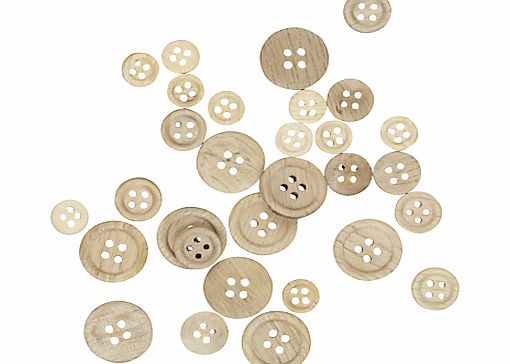 John Lewis Assortment of Wooden Buttons, Pack of