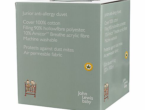 John Lewis Baby Anti Allergy Cotbed Duvet, 7 Tog