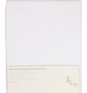 John Lewis Baby Cotbed Mattress Protector, White