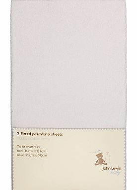 John Lewis Baby Fitted Terry Pram / Crib Sheet,