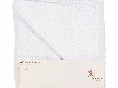 Hooded Towels, Pack of 2, White