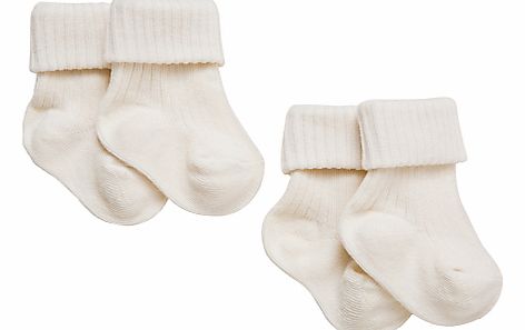 John Lewis Baby Organic Cotton Socks, Pack of 2