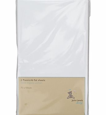 John Lewis Baby Organic Flat Pram/Crib Sheets,
