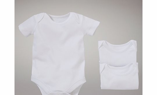 John Lewis Baby Short Sleeved Bodysuits, Pack of