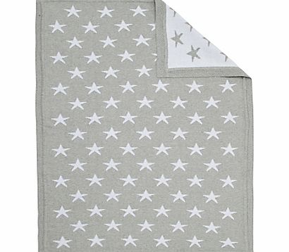 John Lewis Baby Star Knitted Blanket, Grey