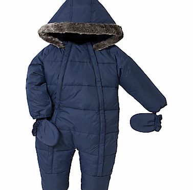 John Lewis Baby Wadded Snowsuit, Navy