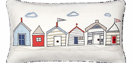 John Lewis Beach Huts Cushion, Multi