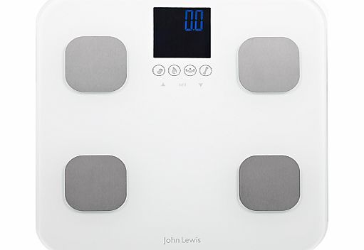 John Lewis Body Analyser Bathroom Scale, Glass,