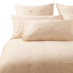 John Lewis Box Squares Duvet Cover, Oyster, Double