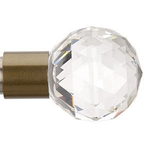 Brass Tone Steel Crystal Ball Finial, 25mm