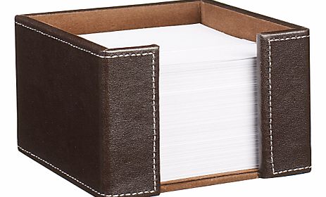John Lewis Brown Faux Leather Stitched Memo Holder