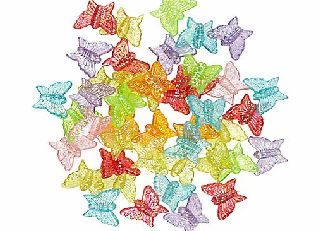 John Lewis Butterfly Plastic Beads, 15g, Multi