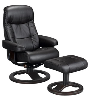 john lewis Casper Leather Chair and Footstool- Havana Brown