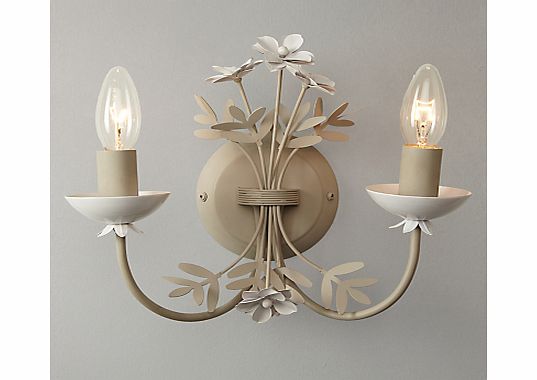 John Lewis Cathy Floral Wall Light, Grey, 2 Arm