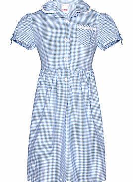 John Lewis Check Print Cotton Summer Dress, Blue