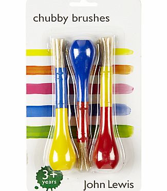 John Lewis Chubby Brushes, Pack of 3