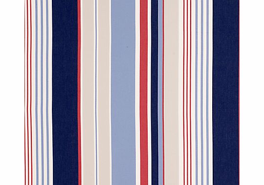 John Lewis Coastal Stripe Fabric, Red/Blue