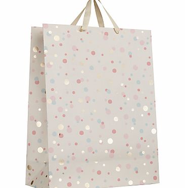 John Lewis Confetti Gift Bag, White, Large