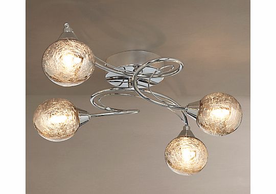 John Lewis Corin Crackly Glass Semi-flush