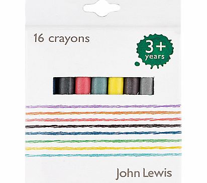 John Lewis Crayons, Pack of 16, Multi