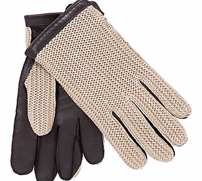 Crochet Back Wool Lined Leather