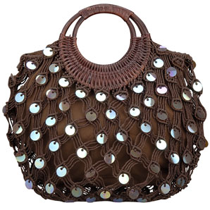 John Lewis Crochet Bag- Chocolate