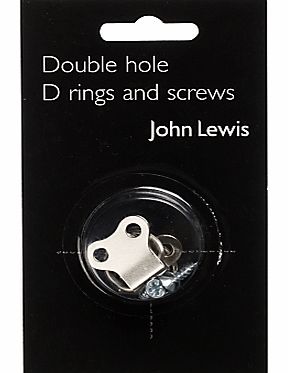 John Lewis D Ring Mirror Fixings, Pack of 2