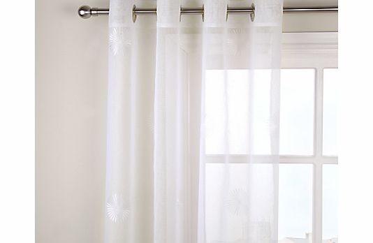 John Lewis Daisy Voile Slot Headed Panel, White