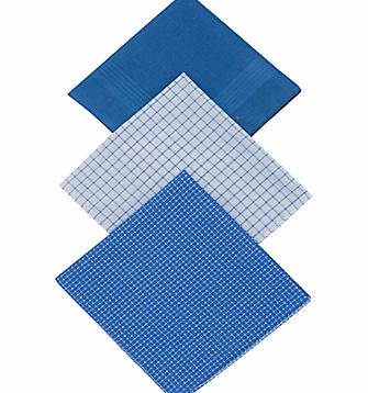 Designer Handkerchiefs, Pack of 3, Blue